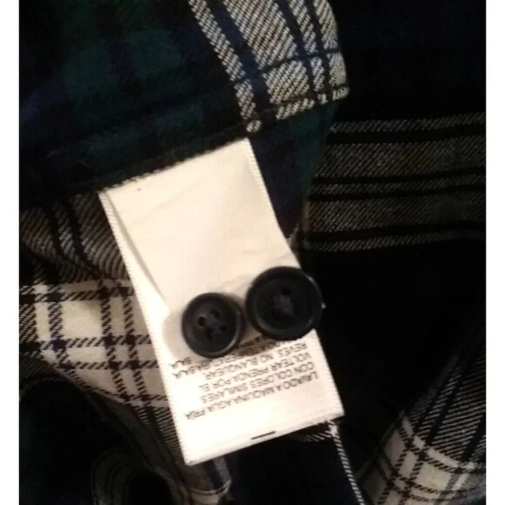 LUCKY BRAND Men's Flannel Shirt Overshirt Navy Blue Plaid Cotton Stretch NWT - Picture 9 of 12